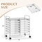Rolling Organizer Cart with 12 Plastic Drawers Lockable Casters and Metal Frame for Craft and School Supplies